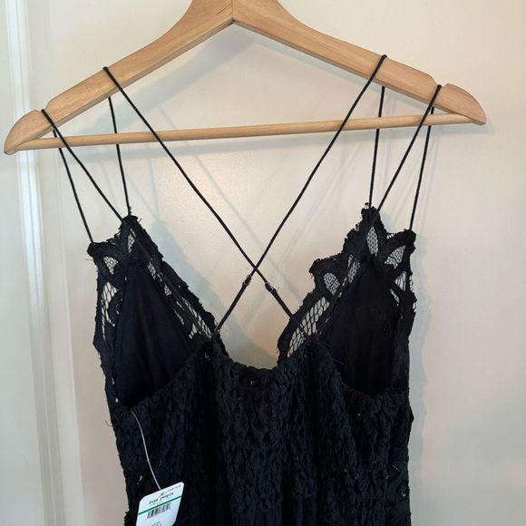 NWT Free People Adella Black Maxi Slip Dress - Picture 8 of 12